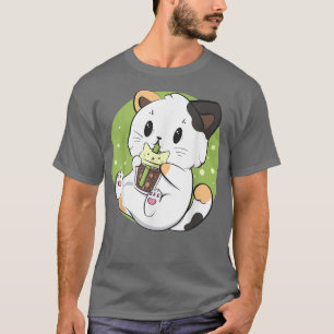 Cat Boba Tea Bubble Tea Anime Kawaii Neko Japans T-shirt