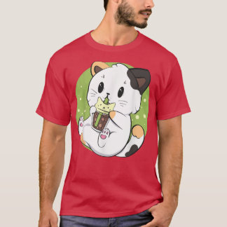 Cat Boba Tea Bubble Tea Anime Kawaii Neko Japans T-shirt