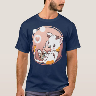 Cat Boba Tea Bubble Tea Anime Kawaii Neko Japans T-shirt