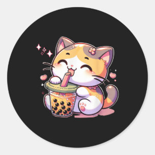 Cat Boba Tea Bubble Tea Anime Kawaii Neko Kinder T Ronde Sticker