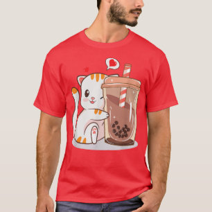 Cat Boba Tea Bubble Tea Anime Kawaii Neko Kinder T T-shirt