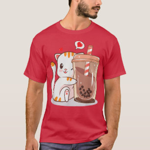 Cat Boba Tea Bubble Tea Anime Kawaii Neko Kinder T T-shirt