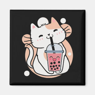 Cat Boba Tea Bubble Tea Anime Kawaii Neko Milktea Magneet