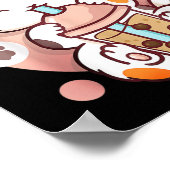 Cat Boba Tea Bubble Tea Anime Kawaii Neko Poster (Hoek)