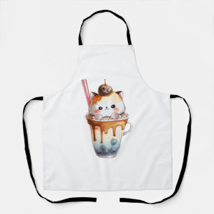 Cat Boba Tea Bubble Tea Anime Kawaii Neko Schort