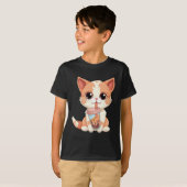 Cat Boba Tea Bubble Tea Anime Kawaii Neko T-shirt (Voorkant volledig)