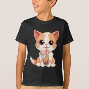 Cat Boba Tea Bubble Tea Anime Kawaii Neko T-shirt