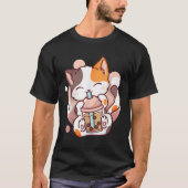 Cat Boba Tea Bubble Tea Anime Kawaii Neko T-shirt (Voorkant)