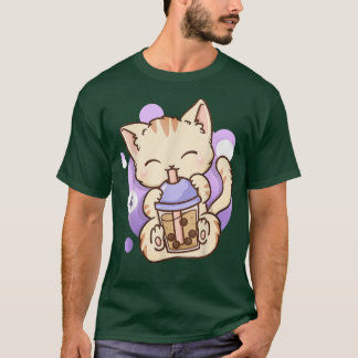 Cat Boba Tea Bubble Tea Anime Kawaii Neko T-shirt