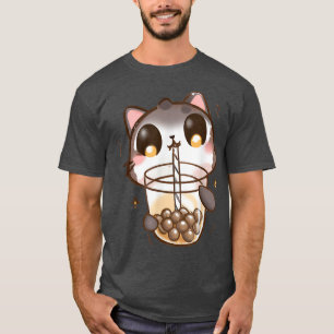 Cat Boba Tea Bubble Tea Anime Kawaii Neko T-shirt