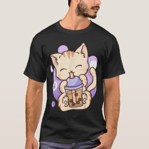 Cat Boba Tea Bubble Tea Anime Kawaii Neko T-shirt
