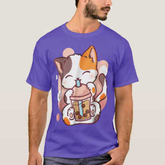 Cat Boba Tea Bubble Tea Anime Kawaii Neko  T-shirt