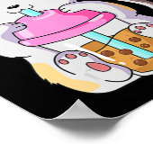 Cat Boba Tea Bubble Tea Anime Kawaii Neko voor jon Poster (Hoek)