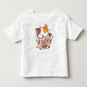 Cat Boba Tea Bubble Tea Anime Kawaii Neko voor mei Kinder Shirts