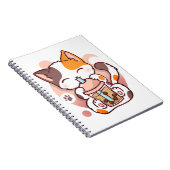 Cat Boba Tea Bubble Tea Anime Kawaii Neko voor mei Notitieboek (Rechterzijde)