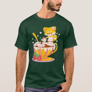 Cat Boba Tea Bubble Tea Anime Kawaii Neko voor mei T-shirt