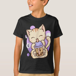 Cat Boba Tea Bubble Tea Anime Kawaii Neko voor mei T-shirt