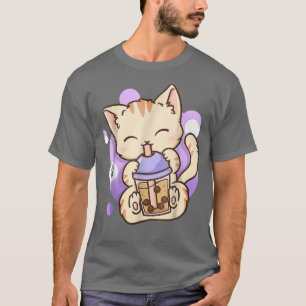 Cat Boba Tea Bubble Tea Anime Kawaii Neko voor mei T-shirt