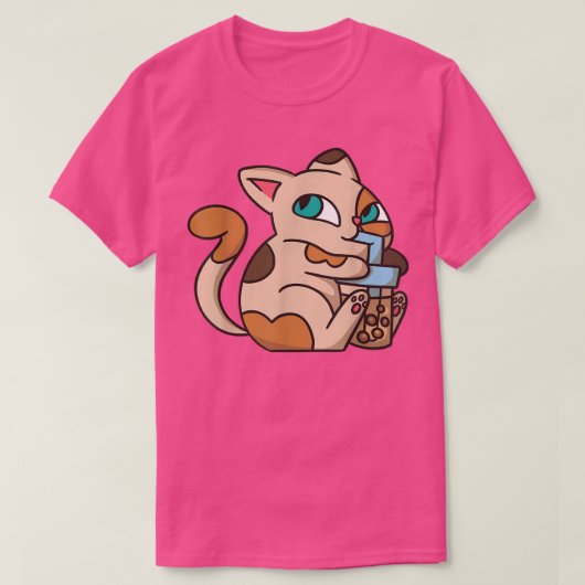 Cat Boba Tea Bubble Tea Anime Kawaii Neko voor mei T-shirt (Design voorkant)