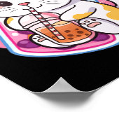 Cat Boba Tea Bubble Tea Cat Lover Anime Kawaii Nek Poster (Hoek)