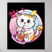 Cat Boba Tea Bubble Tea Cat Lover Anime Kawaii Nek Poster (Voorkant)
