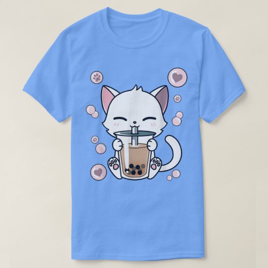 Cat Boba Tea Bubble Tea Japans Anime Kawaii Neko T-shirt (Design voorkant)