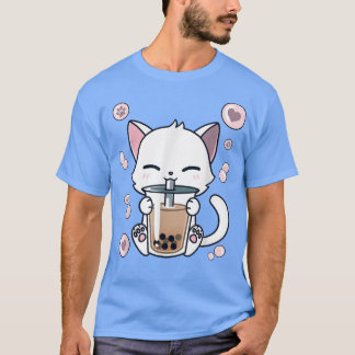 Cat Boba Tea Bubble Tea Japans Anime Kawaii Neko T-shirt
