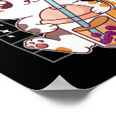 Cat Boba Tea Bubble Tea Kawaii Anime Japanse neko Poster (Hoek)