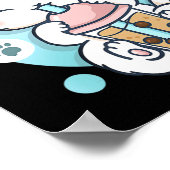 Cat Boba Tea Bubble Tea Kawaii Anime Japanse neko Poster (Hoek)