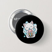 Cat Boba Tea Bubble Tea Kawaii Anime Japanse neko Ronde Button 5,7 Cm (Voorkant /achterkant)