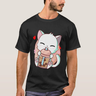 Cat Boba Tea Bubble Tea Kawaii Anime Japanse neko T-shirt