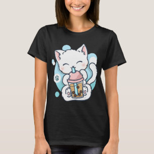 Cat Boba Tea Bubble Tea Kawaii Anime Japanse neko T-shirt