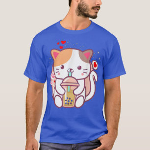 Cat Boba Tea Bubble Tea Kawaii Anime Japanse neko T-shirt