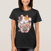 Cat Boba Tea Bubble Tea Neko T-shirt (Voorkant)