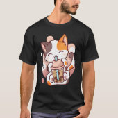 Cat Boba Tea Bubble Tea Neko T-shirt (Voorkant)