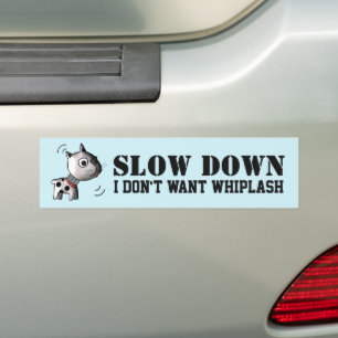 Cat Bobblehead Whiplash Warning Funny Bumpersticker