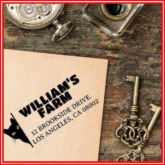 Cat Boerderij Business Uniek Leuk Retouradres Zelfinktende Stempel