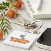 Cat Boho Hippie gepersonaliseerde Hippie Sleutelhanger (Voorkant Rechts)