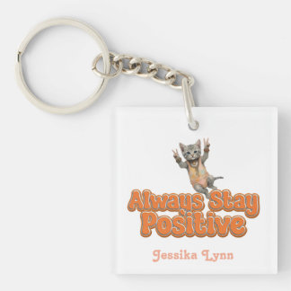Cat Boho Hippie gepersonaliseerde Hippie Sleutelhanger