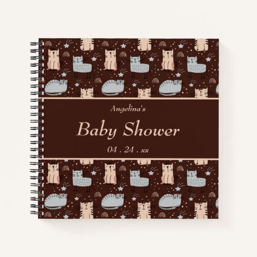 Cat Boho Patroon Geschenklijst Notitieboek (Voorkant)