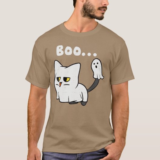 Cat Boo Ghost Cute Kitty Spooky Funny Halloween Me T-shirt (Voorkant)