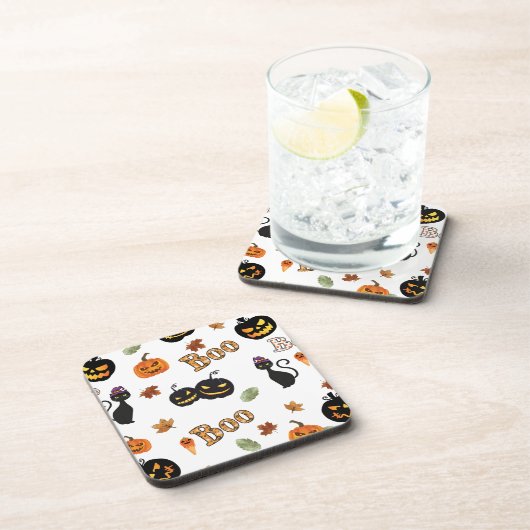 Cat Boo Halloween Bier Onderzetter (Rechterzijde)
