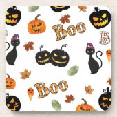 Cat Boo Halloween Bier Onderzetter (Voorkant)