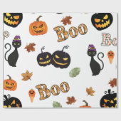 Cat Boo Halloween Cadeaupapier (Vlak)