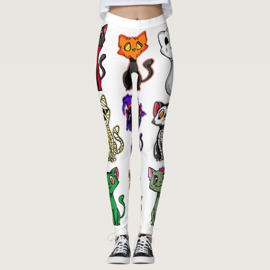 Cat Boo Halloween Leggings (Voorkant)