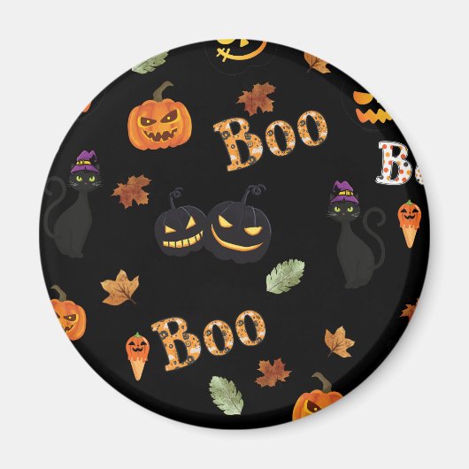 Cat Boo Halloween Magneet (Voorkant)