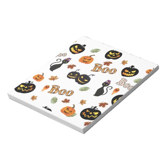 Cat Boo Halloween Notitieblok (Linkerzijde)