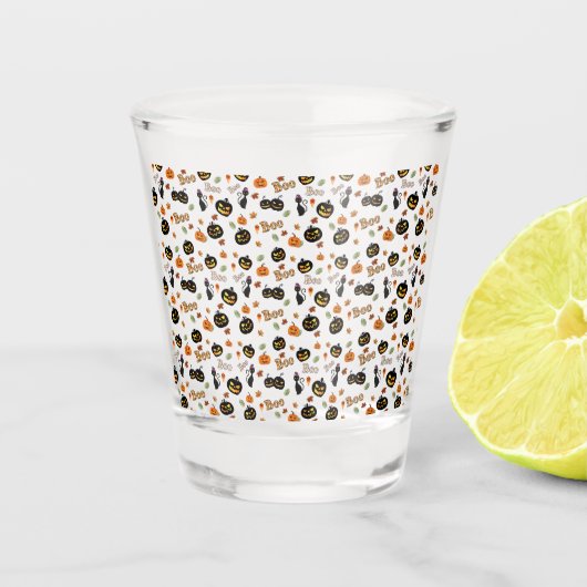 Cat Boo Halloween Shot Glas (Voorkant)