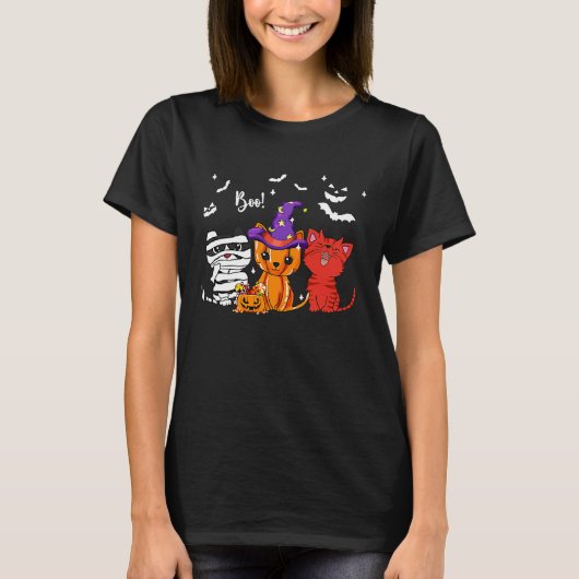 Cat Boo Halloween T-shirt (Voorkant)