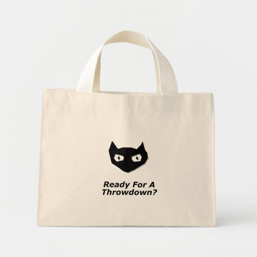 Cat Boo klaar voor een gooi naar beneden Mini Tote Bag (Voorkant)